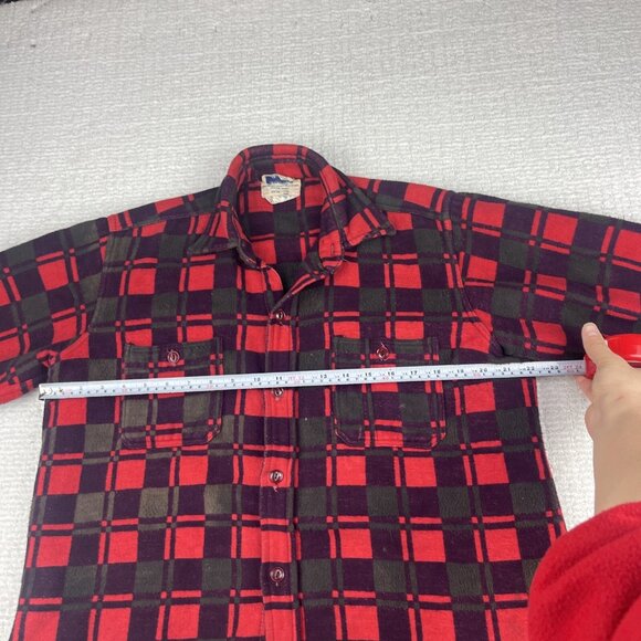 Vintage Champion Flannel Shirt Mens Size 15 1/2 Red 1970 Distressed Plaid (Read - Picture 15 of 16